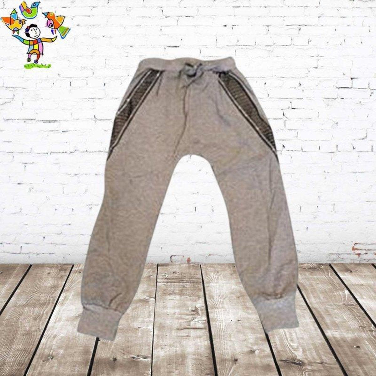 S&C jogger leer donkergrijs - 98/104