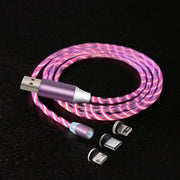 Lichtgevende oplaadkabel 1M + 3 magn. adapters