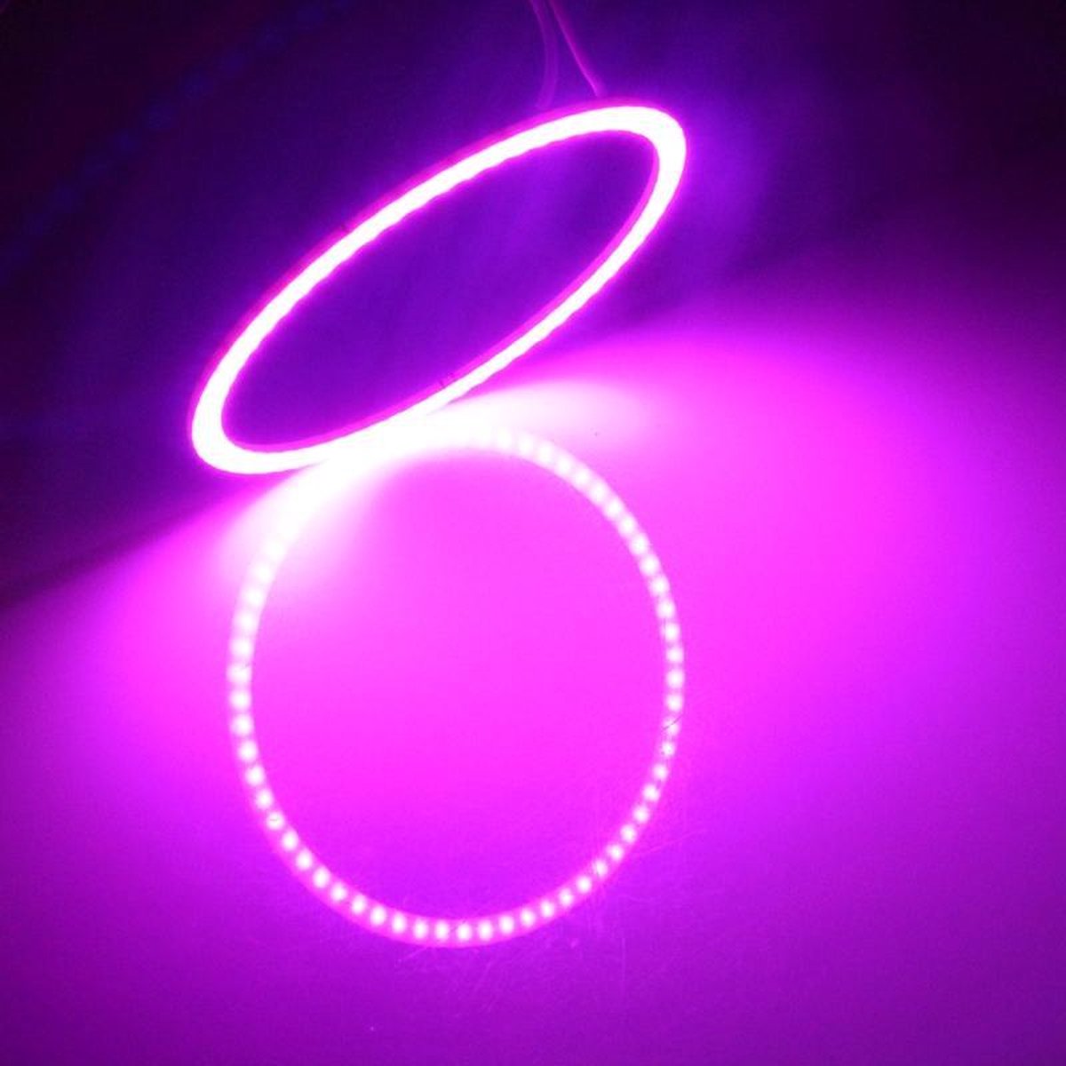 80mm 5W 180LM Angel Eyes cirkels auto koplamp roze licht COB LED verlichting voor voertuigen