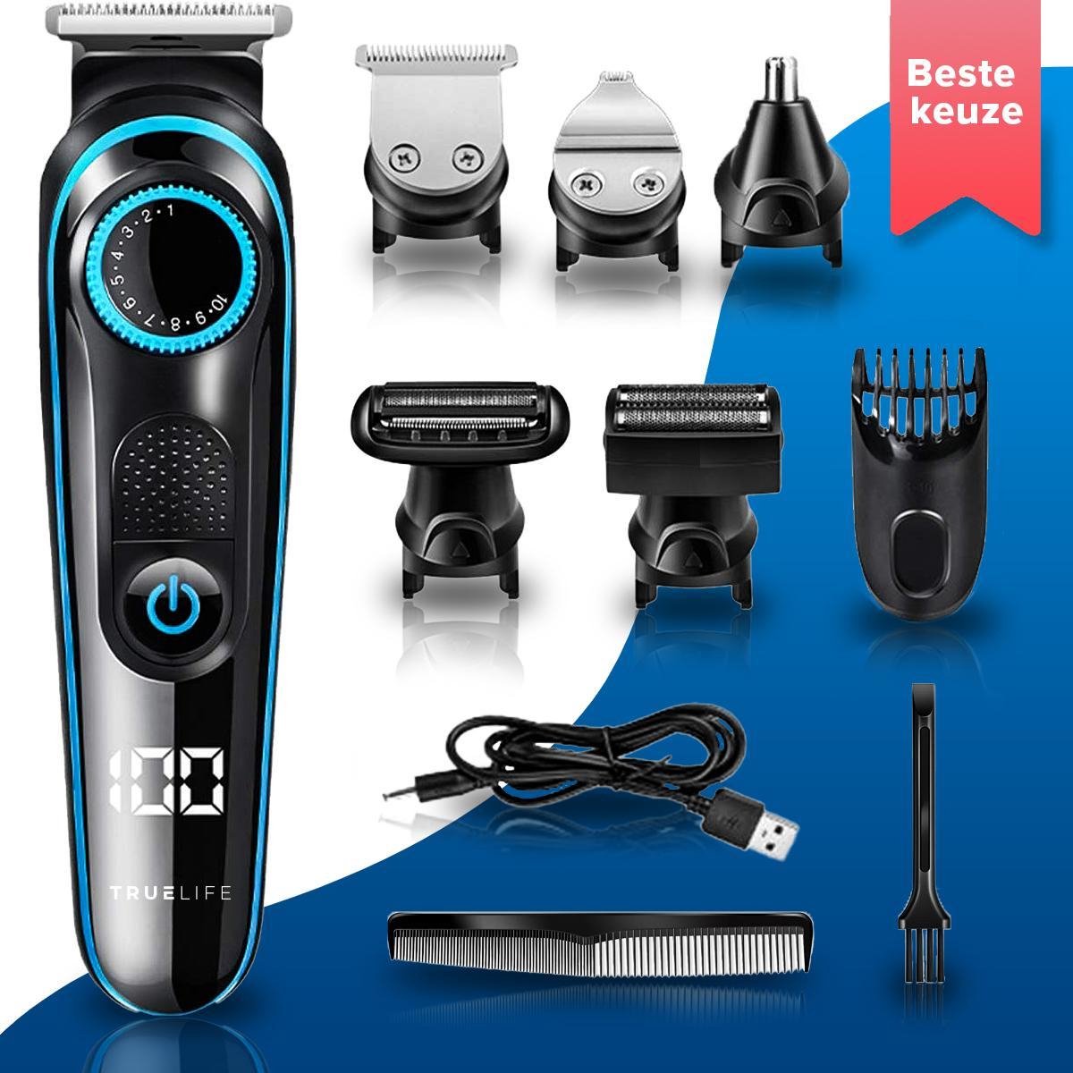 5 in 1 Baardtrimmer Voor Mannen - 5 Opzetstukken- Scheerapparaat - Instelbaar 0.5-10MM