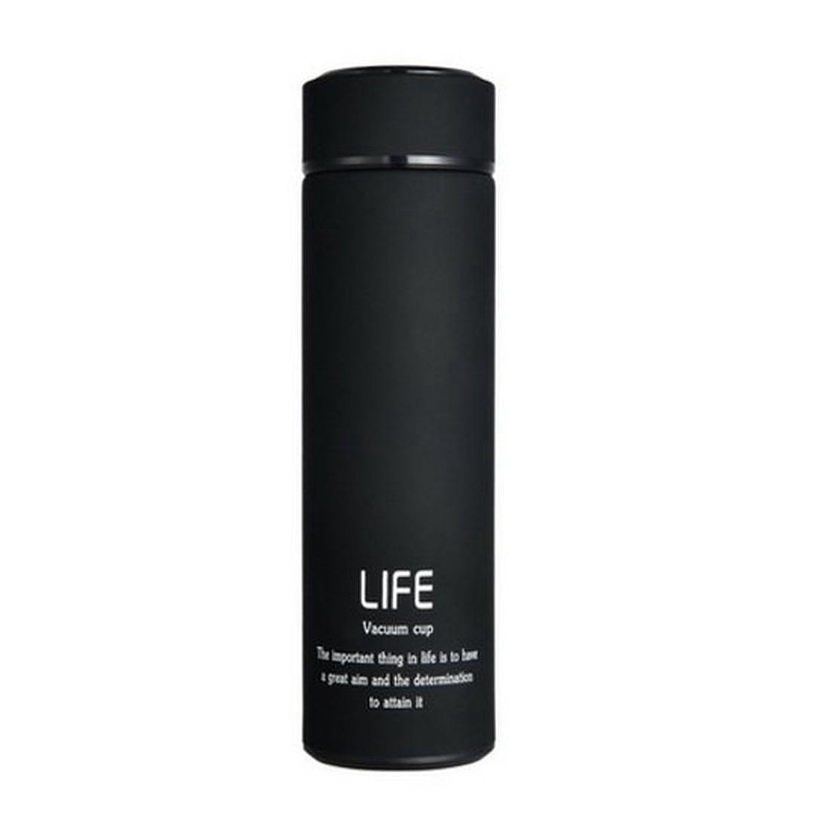 Life Thermoskan - 500ml - Inclusief RVS filter - Zwart