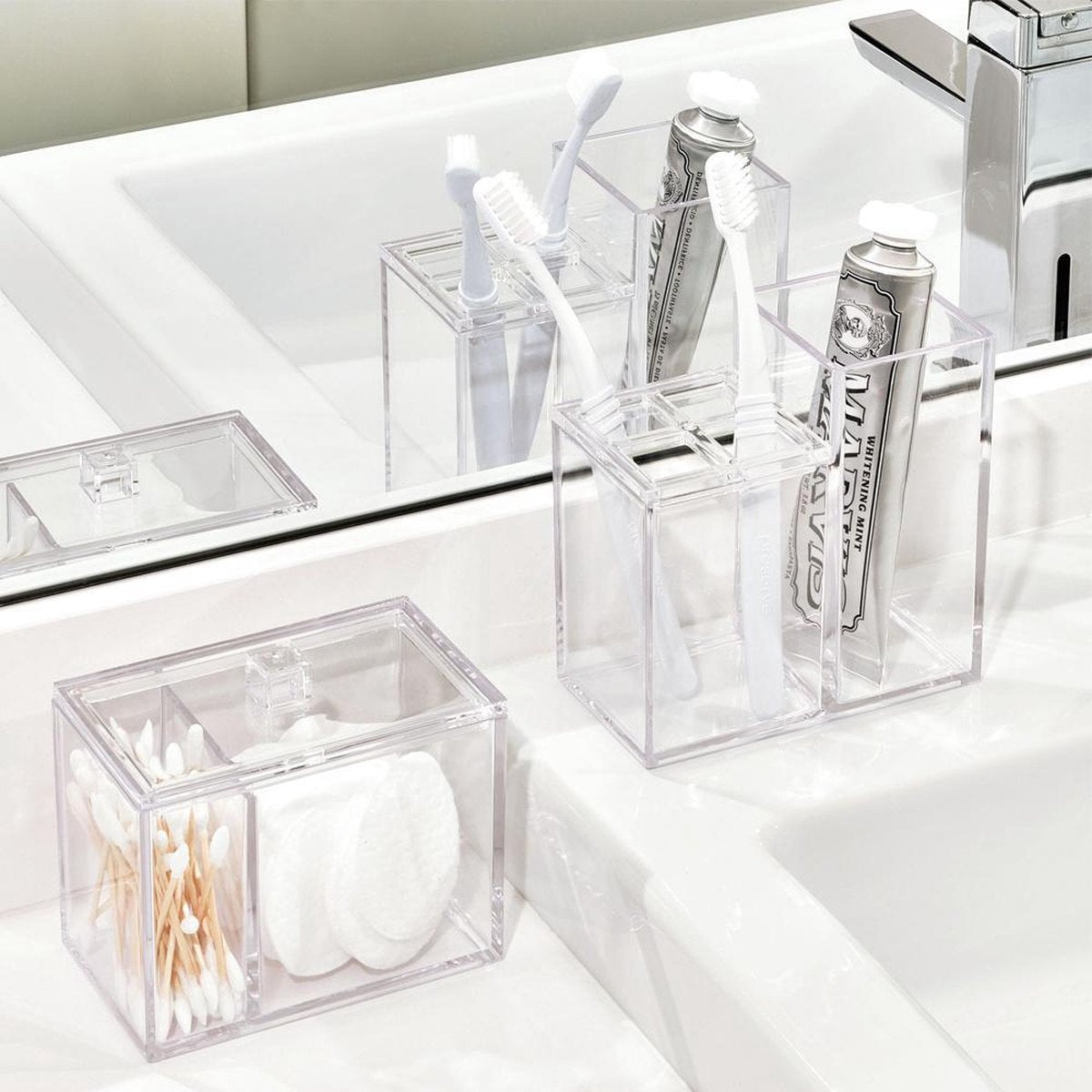 Tandenborstel en tandpasta houder iDesign - Clarity
