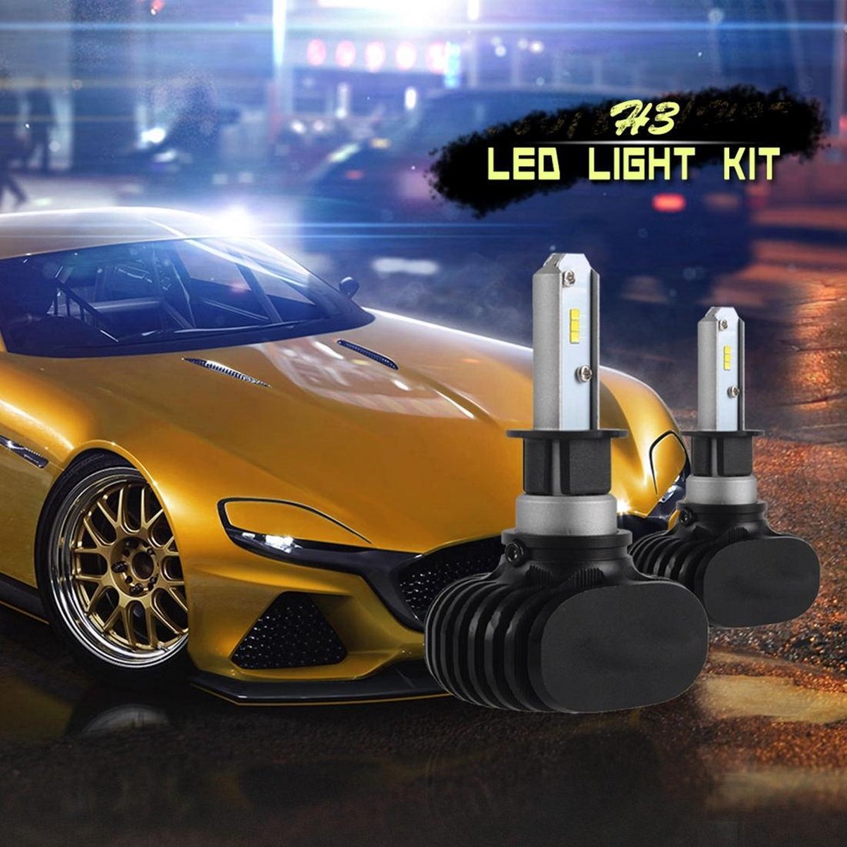 2 STKS H3 IP65 Waterdicht Wit Licht 6 CSP LED Auto Koplamp Lamp