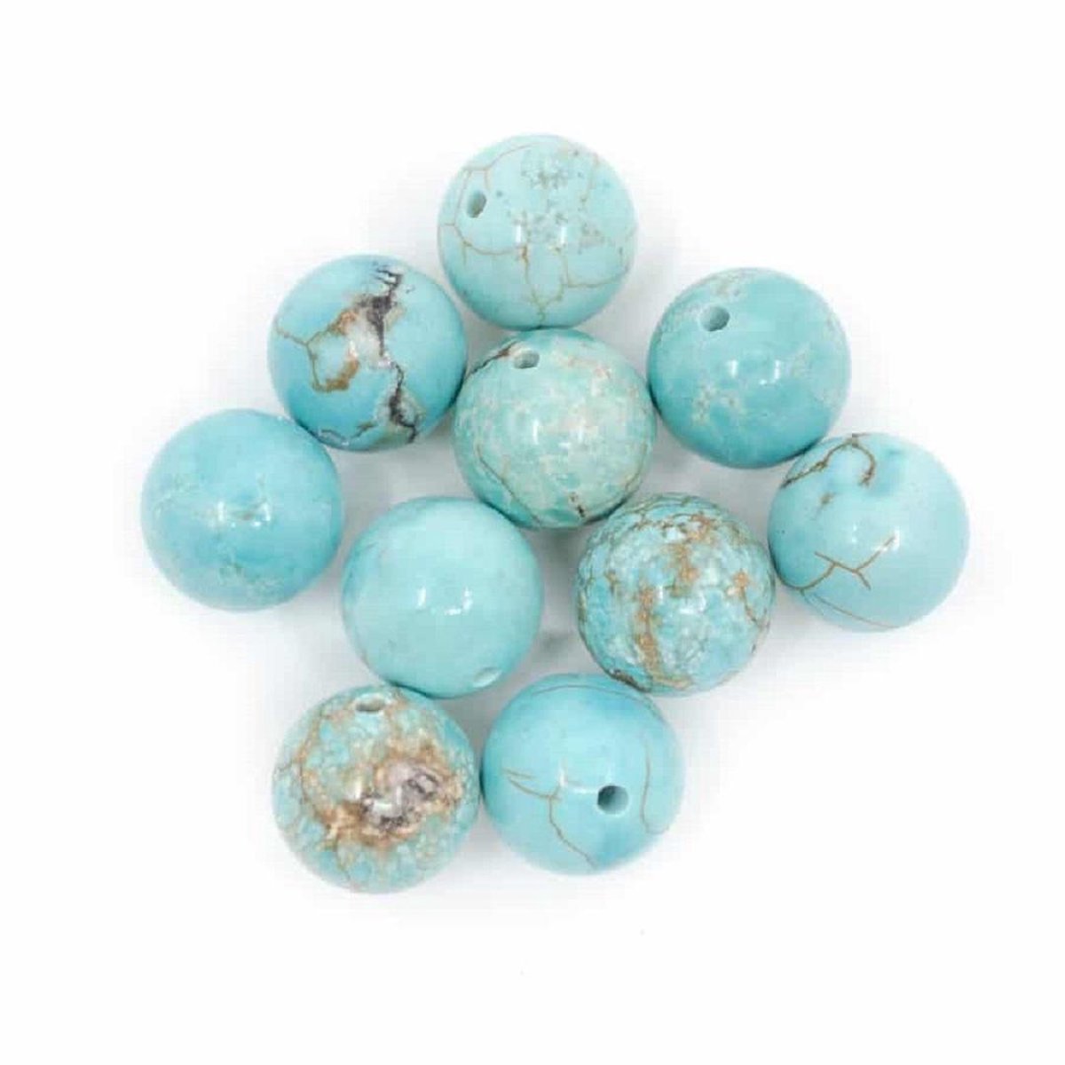 Edelsteen Losse Kralen Turkoois – 10 stuks (10 mm)
