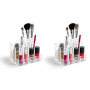 Set van 2x stuks make-up organizers/houder - 10 x 14 x 9 cm - 7-vaks - organizers/opbergbakken voor make-up - Makeup spullen opruimen