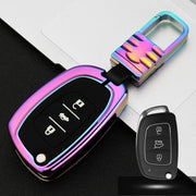 Auto Lichtgevende All-inclusive Zinklegering Sleutel Beschermhoes Sleutel Shell voor Hyundai D Stijl Vouwen 3-knop (kleur)