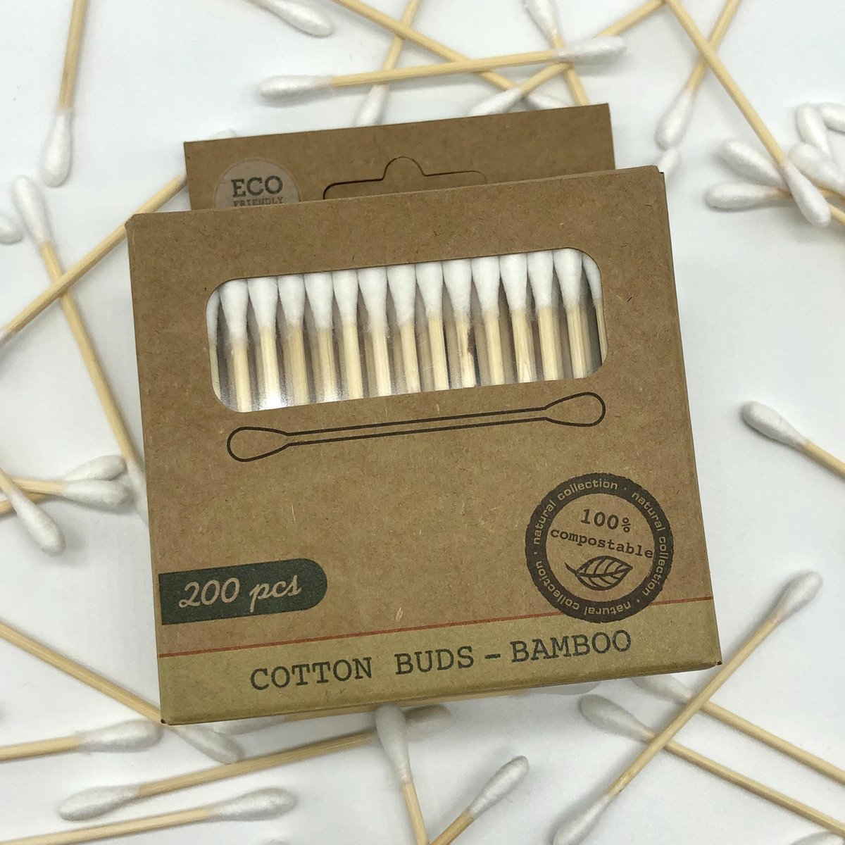green-goose® bamboe Wattenstaafjes | 200 stuks | Duurzaam Bamboe | Biologisch afbreekbaar