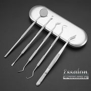 Tandarts gereedschap  6 stuks RVS setje  | Mondspiegel | Haakje | Stainless Steel | voor Mens en Dier Gebit | Tandplak | Spiegel | Hoge Kwaliteit en luxe case