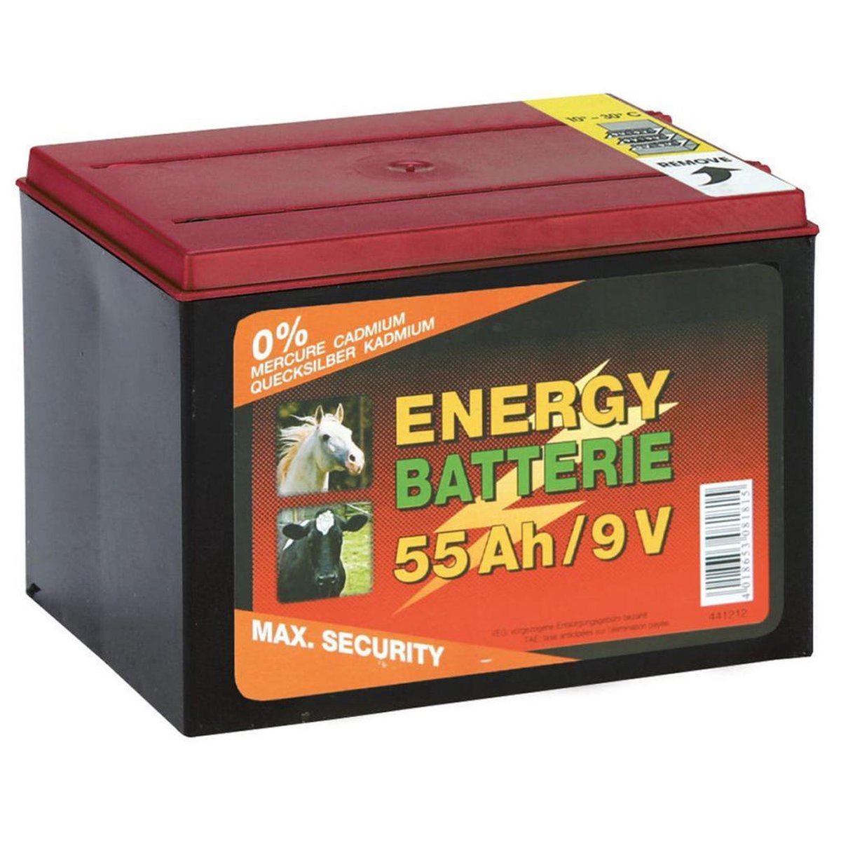 Kerbl Zink-koolstof accu 9 V 55 Ah