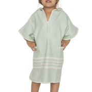 Kinder Strandponcho Hamam Mint - Leeftijd 4-5 jaar (104/110) - kinderponcho - badponcho - strandcape - badcape - jongens/meisjes/unisex pasvorm - poncho handdoek voor kinderen met capuchon - zwemponcho - badcape