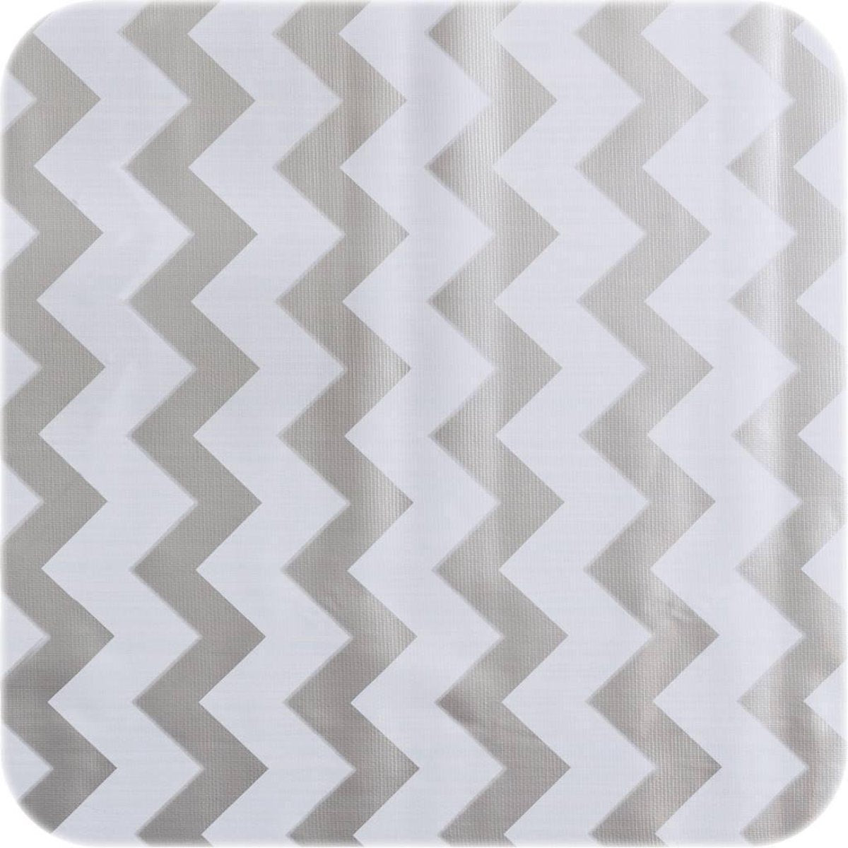 MixMamas Tafelzeil Zigzag - 120 x 270 cm - Zilver/Wit