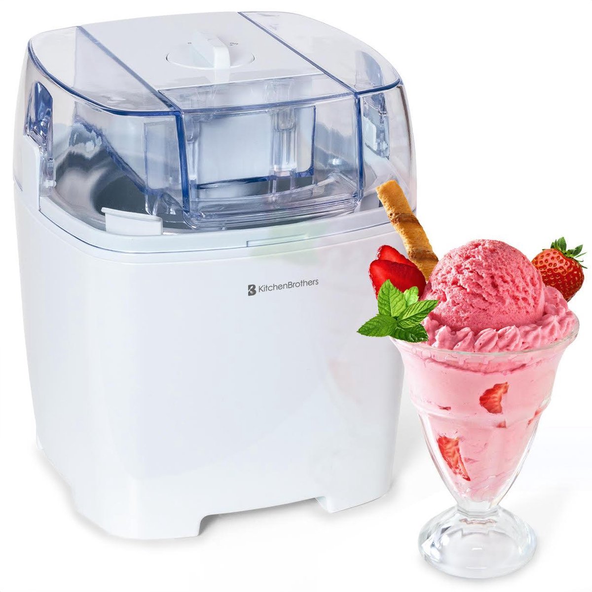 KitchenBrothers IJsmachine - Ice Cream Maker voor Zelfgemaakt Roomijs