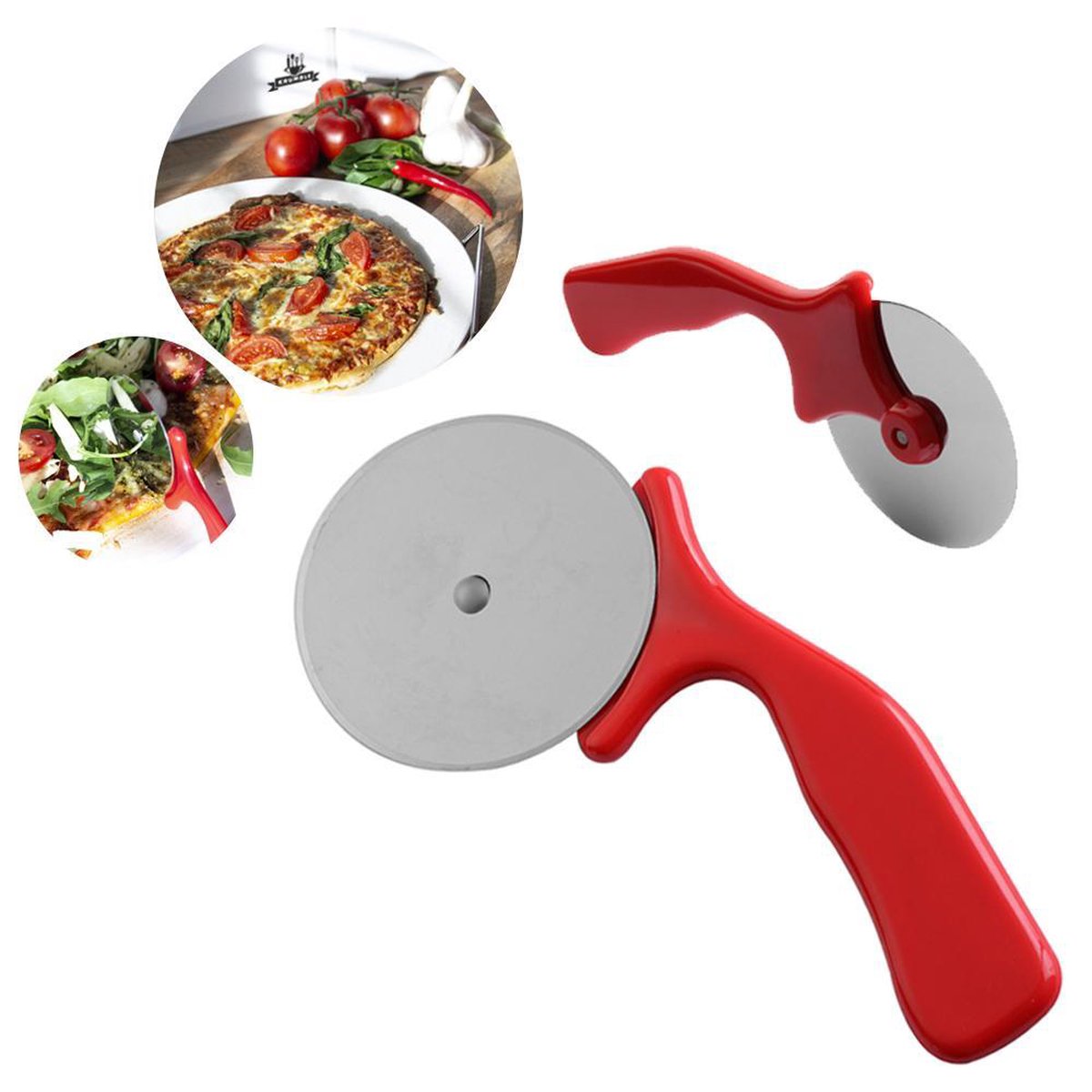 Krumble Pizza snijder RVS Rood - Pizzasnijder