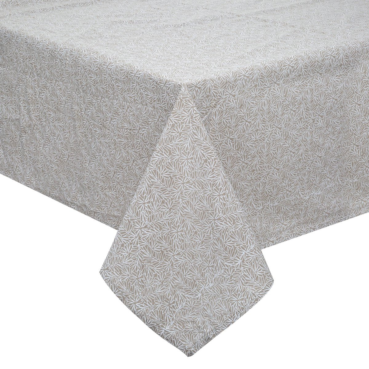 Atmosphera Tafelkleed Kadi Edi - 150 x 250 cm - 100% katoen - Linnenbeige - Blaadjes
