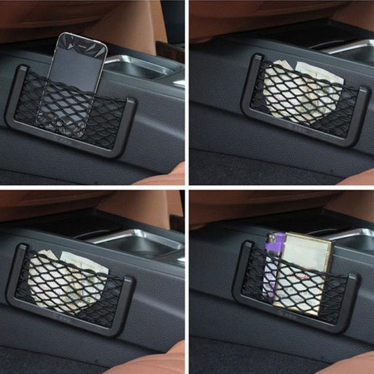 Auto Organizer-Auto Opbergtas-Opbergen Opruimen voor Telefoon-Telefoon auto Houder-Auto Plakken Netto Pocket Universele-Achterzak Auto Accessoires-Auto Telefoon Doos