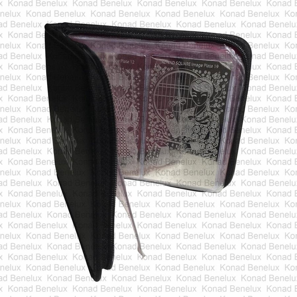 Konad Benelux SQUARE plate case (map)
