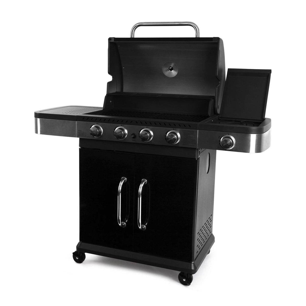 GARDEN GRILL PRESTIGE 4 + 1 - GAS BARBECUE - ZWART/RVS - INCL. ZIJBRANDER