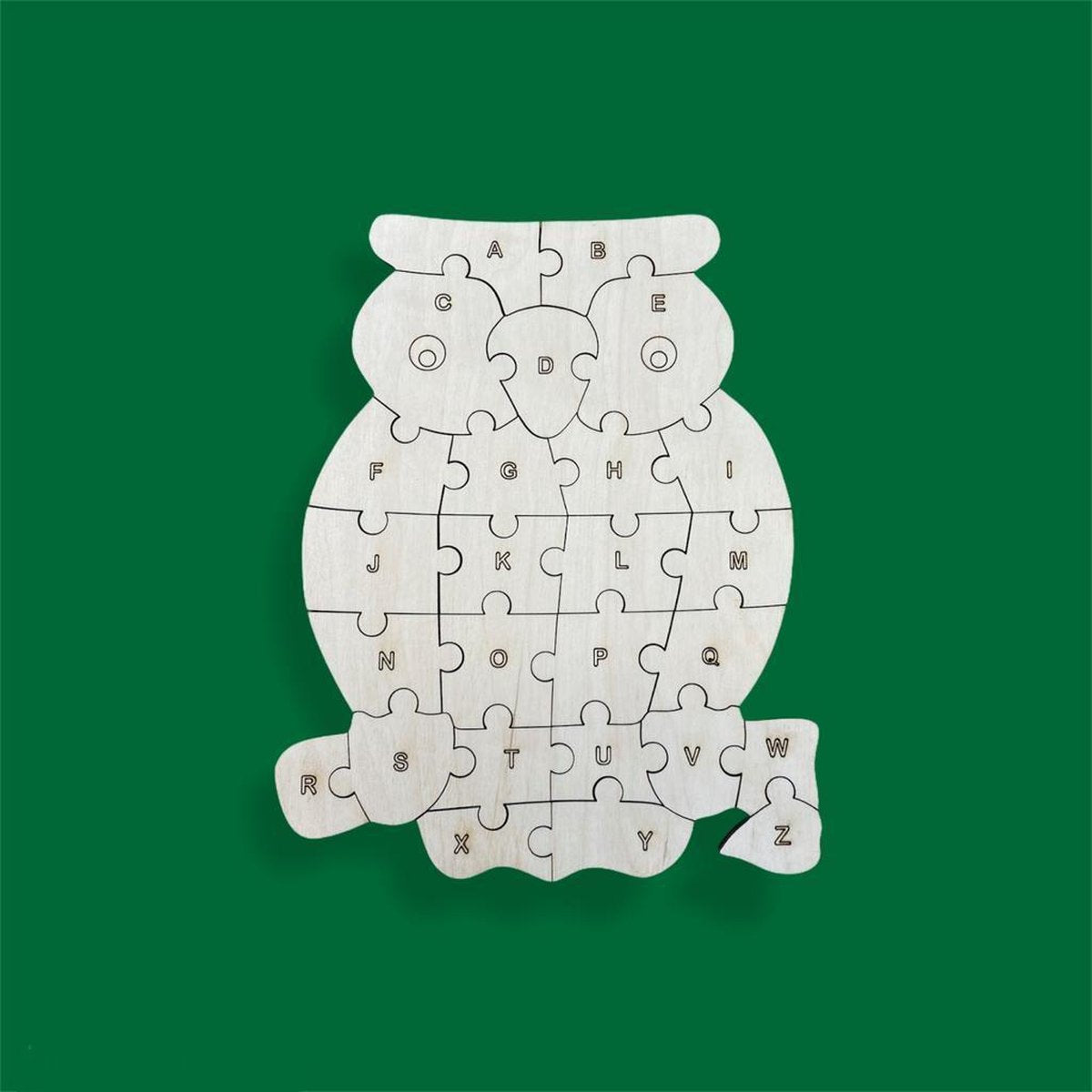 Kinder Puzzel - Hout - Uil - Puzzels - Leren - 24x19 cm - Kinderen - Puzzel - Speelgoed - Ontwikkelen - Kinderen - Kleuter - Peuter - Knutselen - Speelgoed - Jongen - Meisje - Speelgoed Jongens - Speelgoed Meisjes