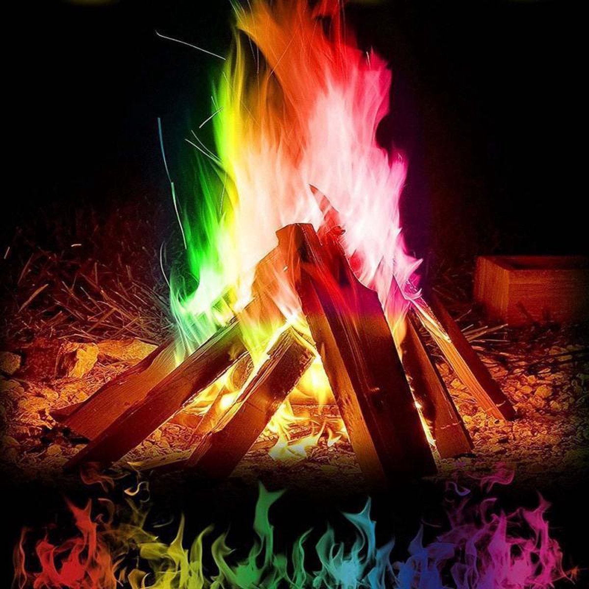 Magische Vuur Poeder - Regenboog  Vuur - Gekleurd Vuur - 25G - Kampvuur - Zomer