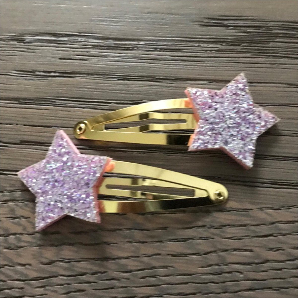 Haarspeldjes Glitter Sterretjes Donker Roze