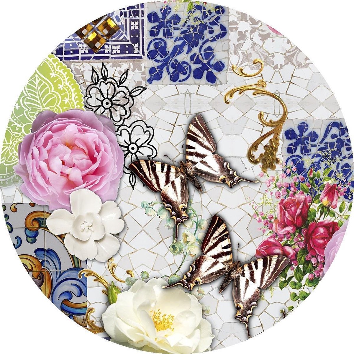 Rond tafelzeil wilders mosaics 160cm Ø