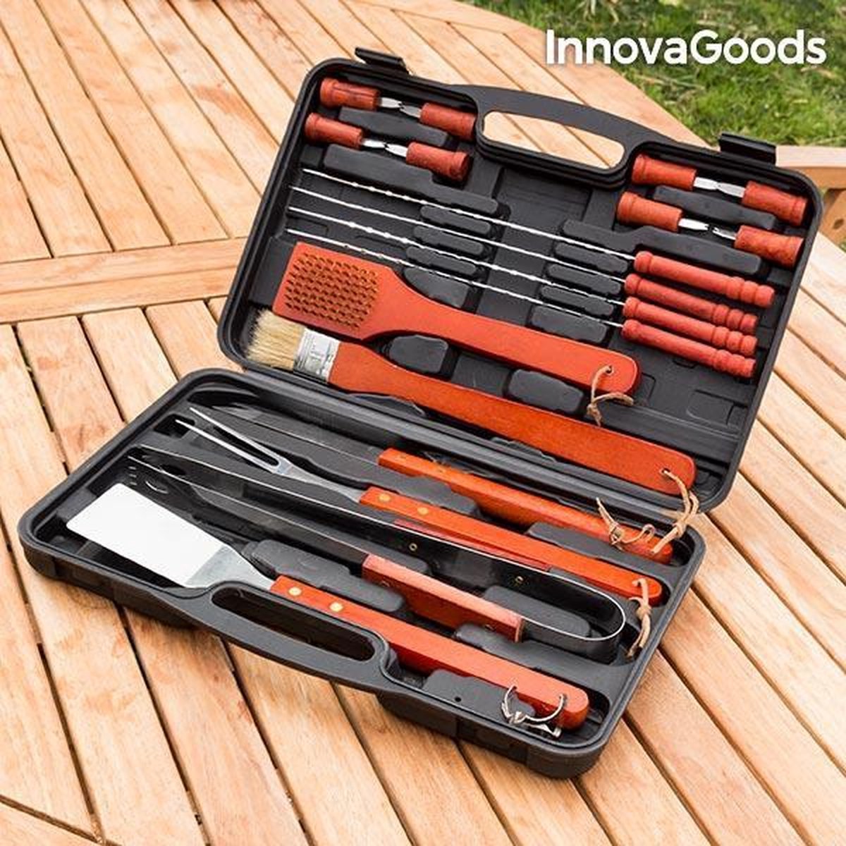 Premium Barbecue Gereedschapset |Barbecue Set | Barbecue Accessoires | Barbecue Set Gereedschap| Goud | Barbecue Set Koffer | Kookgerei | Tang