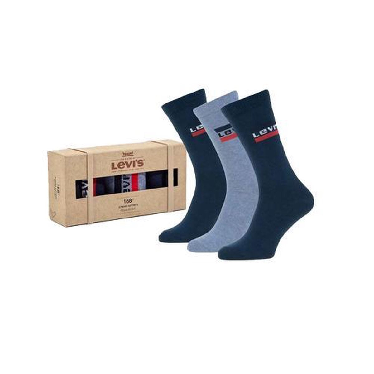 Levi 168SF Sokken (regular) - Maat 43-46 - Unisex - Grijs/zwart