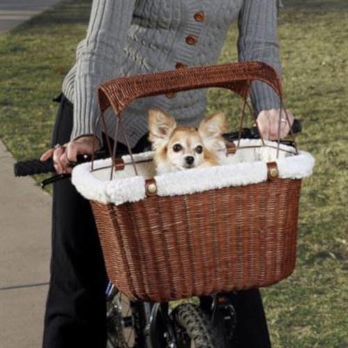 Solvit Hondenfietsmand Tagalong 38 X 28 Cm Schapenvacht Bruin