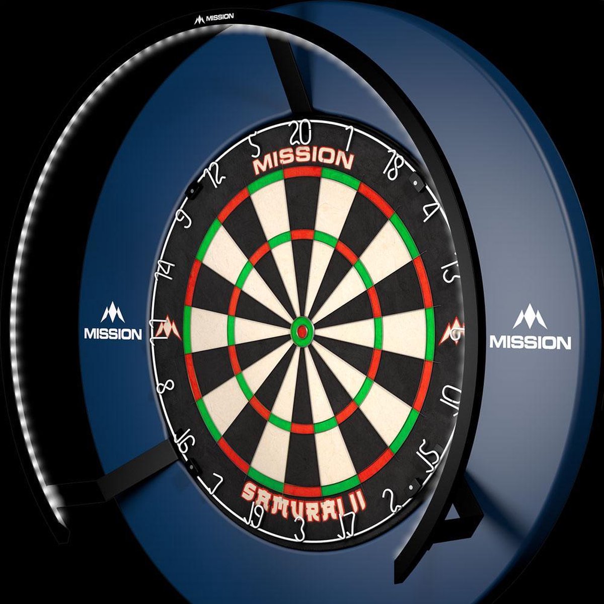 Mission Torus 270 Led Dartbord Verlichting + Rubberen Surround Blauw