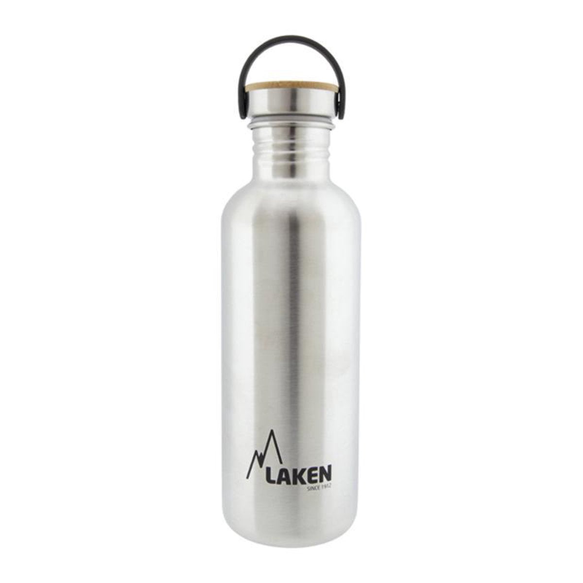 RVS fles 1000ml Basic Steel Bottle - Bamboo screw cap