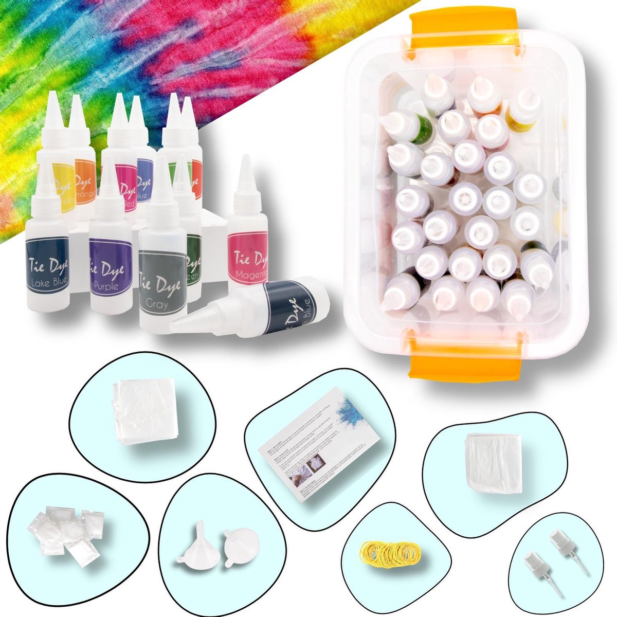 Vadendo Premium Tie dye kit - 26 kleuren