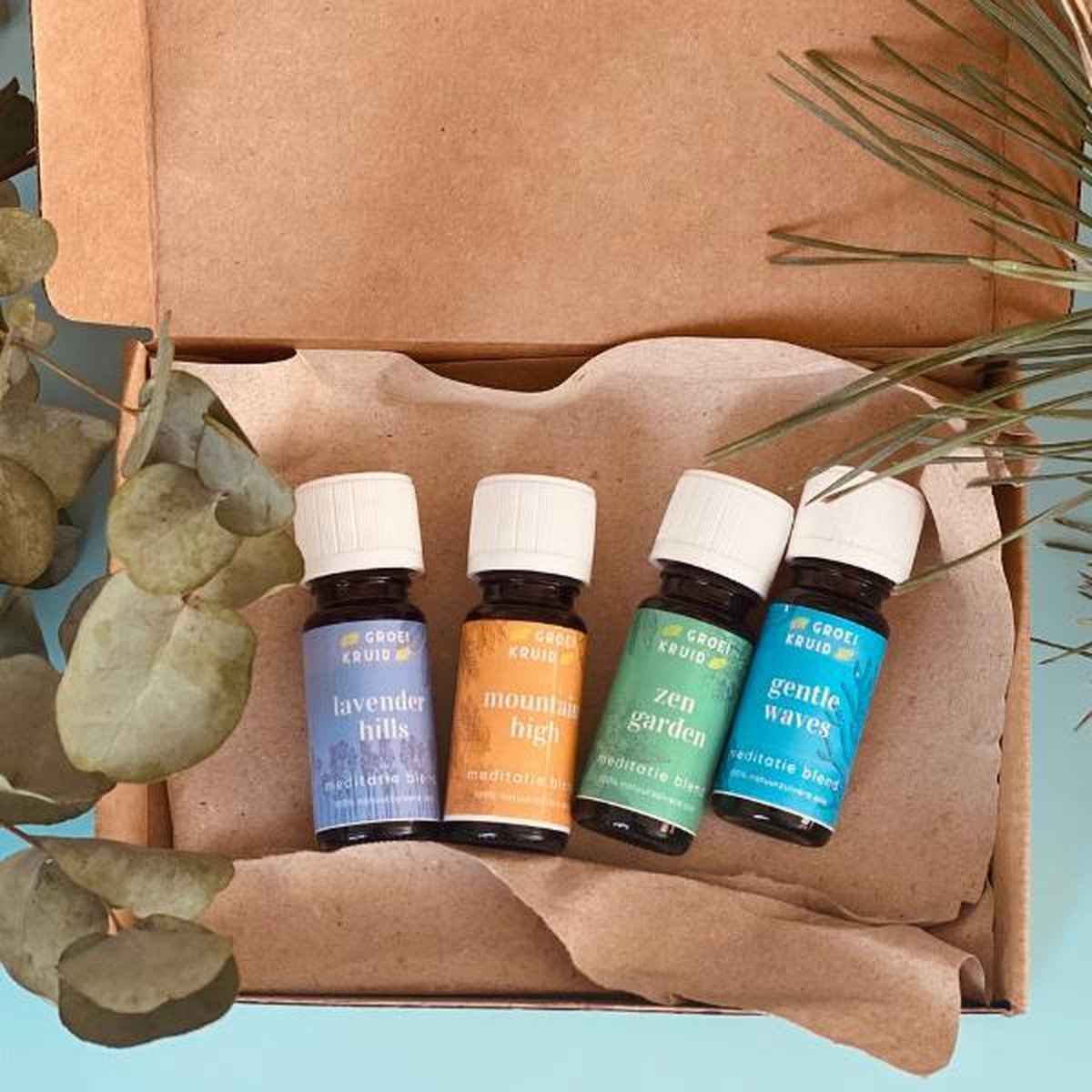 Set van 4 Botanische Meditatie en Mindfulness  Blends