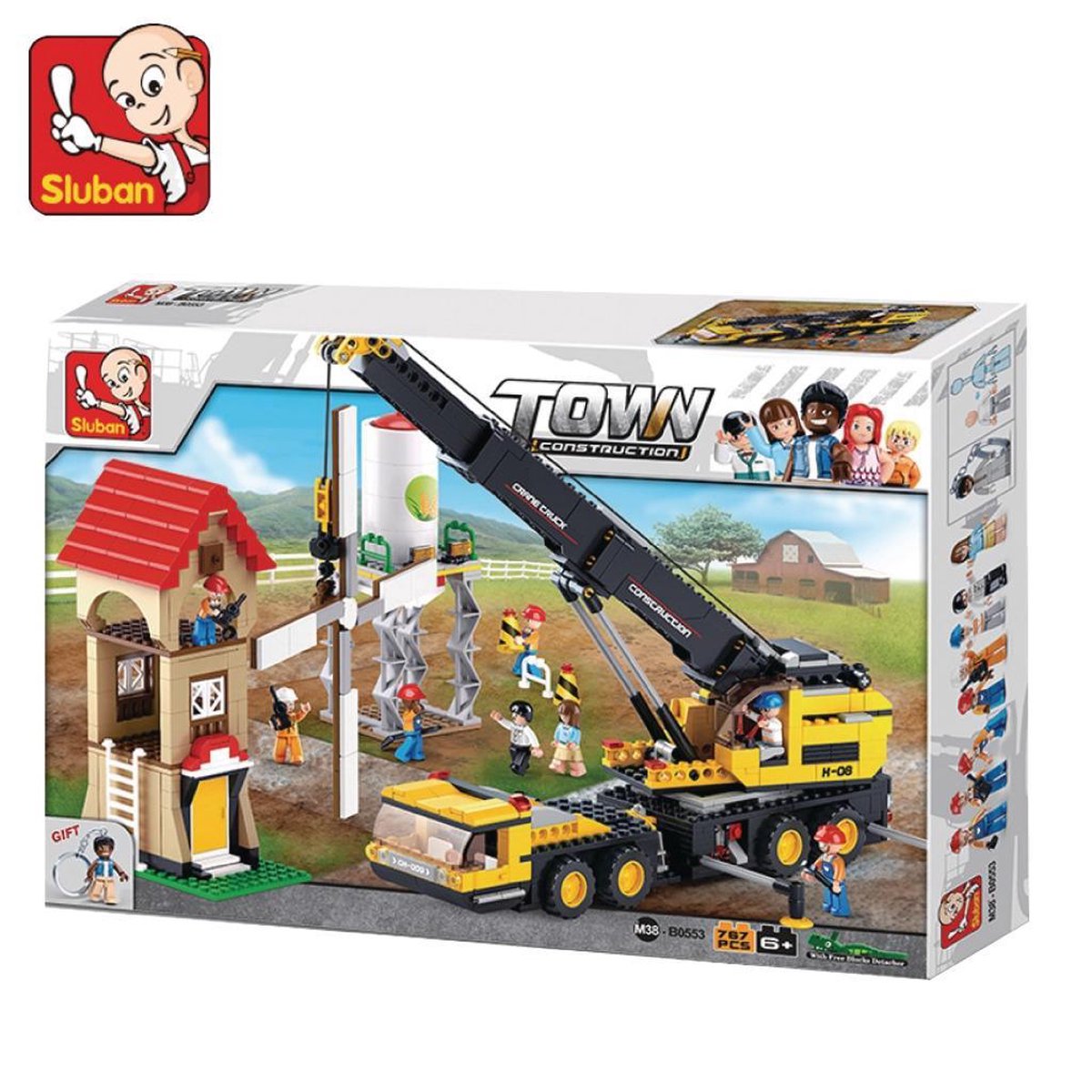 Sluban Town Construction - Grote Telescoop Kraanwagen M38-B0553Sluban