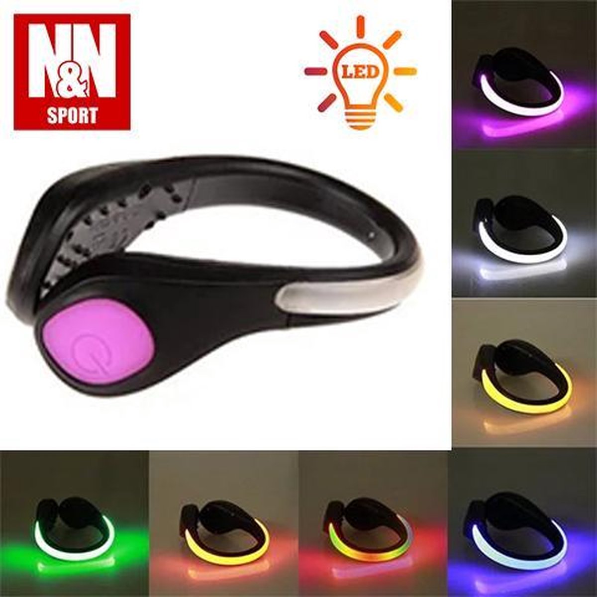 N&N Sport LED Schoenclips Verlichting 100% Waterdicht - Paars