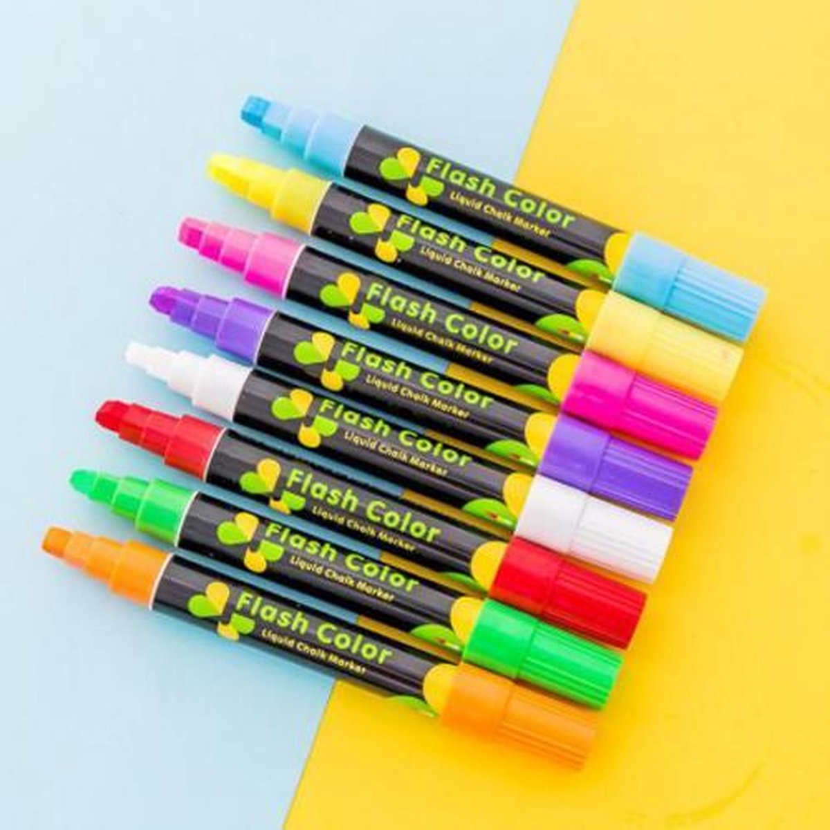 Flash Colour | Chalk 8 Kleuren Markers Krijtbordstiften | Krijtpennen Dunne Stift | Glas- Raam- Keramiek- Porselein Stiften