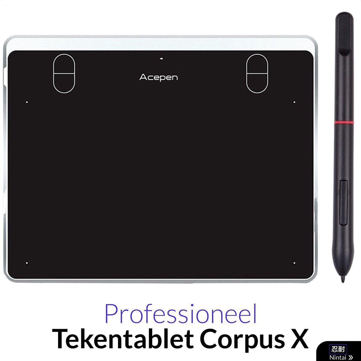 Tekentablet - Teken tablet - Grafische Tablet - 5080 LPI - 8192 - Nintai AP604 Zilver