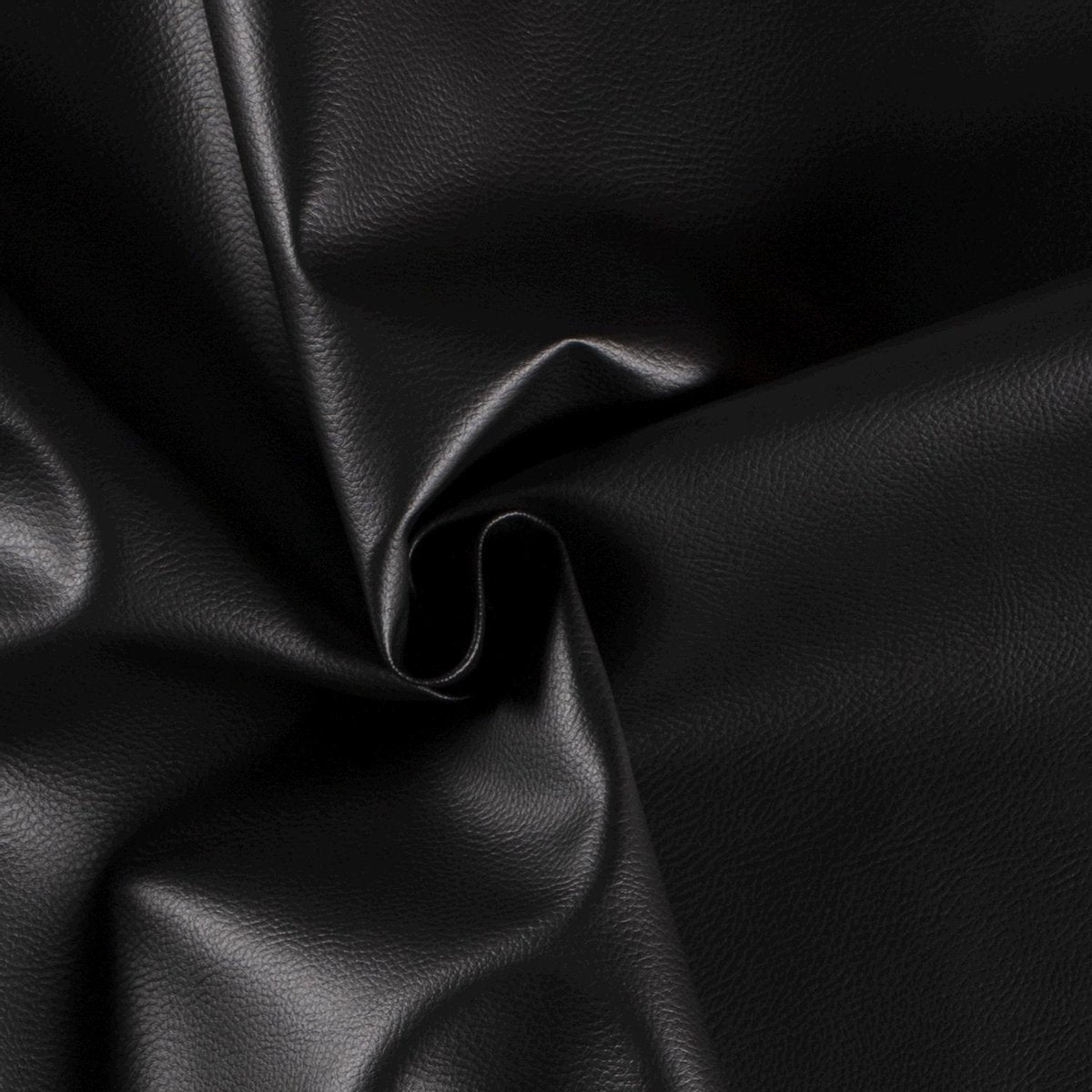 Glim® Kunstleer stof - Skai leer - Op rol - Stof per meter - Faux leather - imitatie leder - A+ kwaliteit - 100* 140 - Zwart