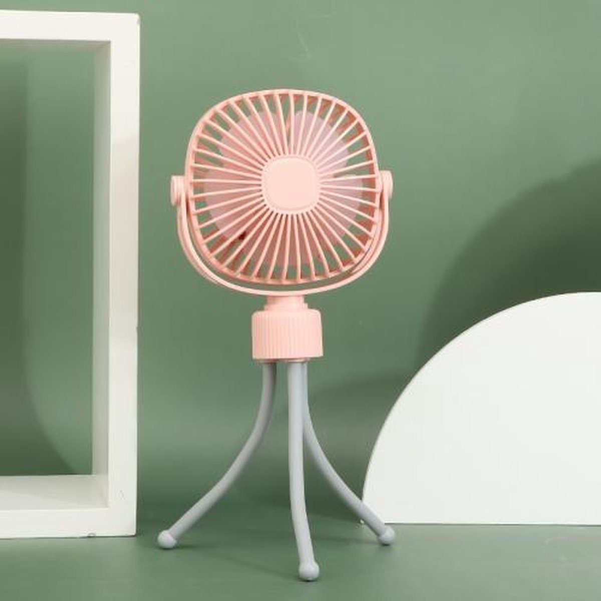 Octopus Fan Kinderwagen Outdoor Portable Kinderen Studenten USB Handheld Fan (SQ2176F-Powder)