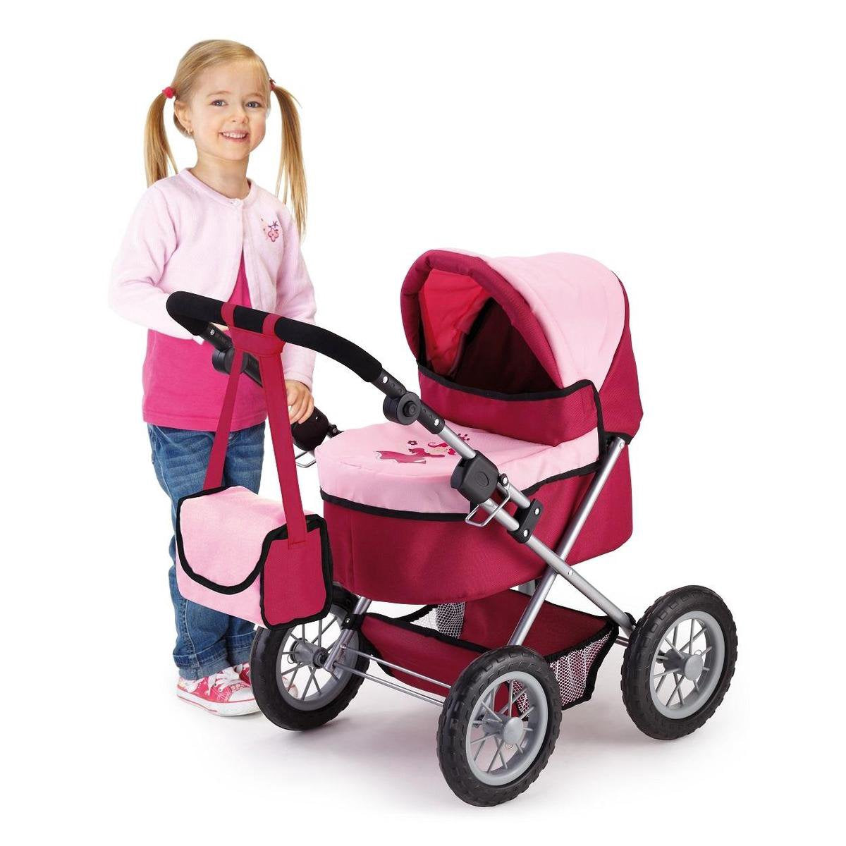 Bayer Poppenwagen Trendy - Rood/Roze