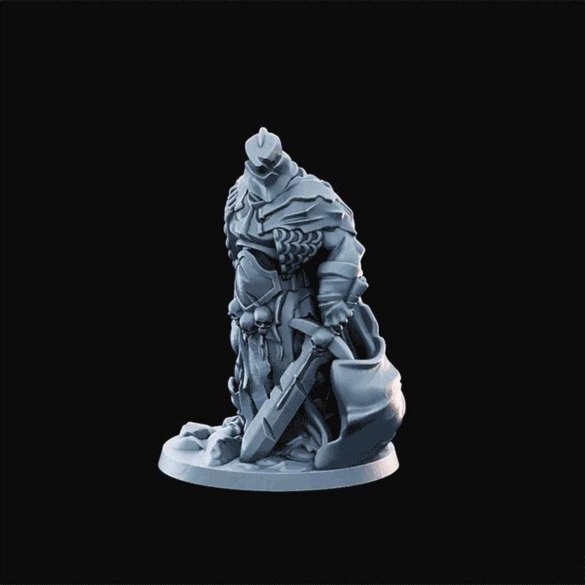 3D Printed Miniature - Fallen Knight - Dungeons & Dragons - Desolate Plains KS