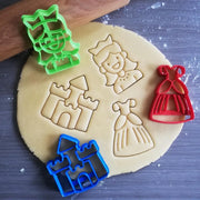 Koekjesvorm | 3-delige set | Prinses |Prinses jurk - Prinses - Kasteel | Cookie cutter | Uitsteekvorm | Bakvorm | 8cm