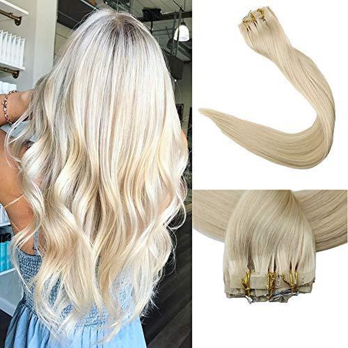 Clip In Hair Extensions 55/60cm ECHT HAAR dik&vol tot in de punten klA613