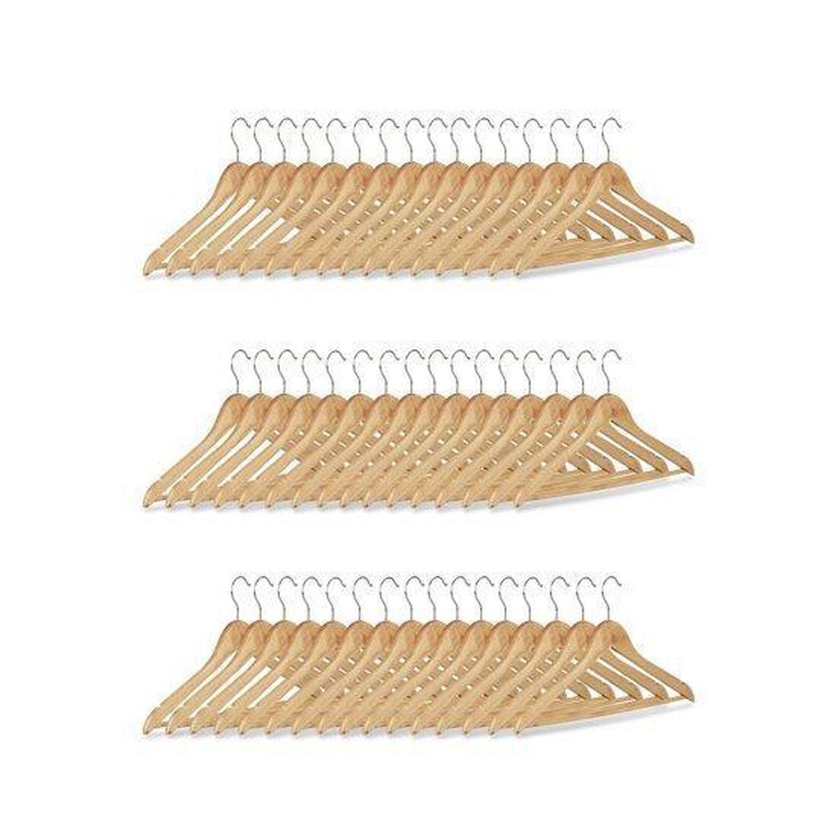 Relaxwonen - kledinghangers - kledinghangerset - hout - garderobehangers - Pak van 48