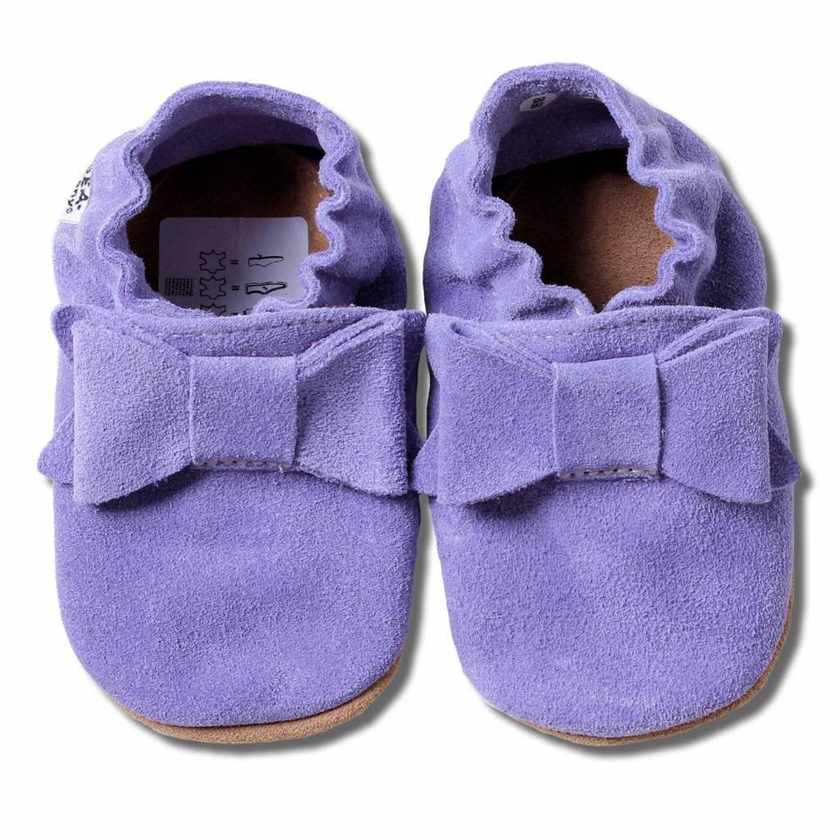 Hobea Babyslofjes paars suede met strik