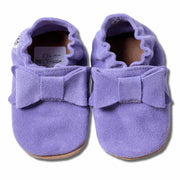 Hobea Babyslofjes paars suede met strik