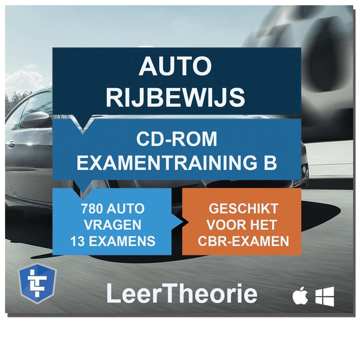 Auto Rijbewijs B - CD-ROM 2021 Auto Examentraining B - 845 oefenvragen - 13 Theorie Examens - Ontworpen voor het CBR theorie-examen
