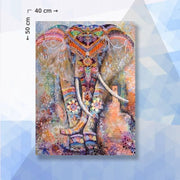 Diamond Painting Pakket Indiase Olifant Kleurrijk - ronde steentjes - 40 x 50 cm