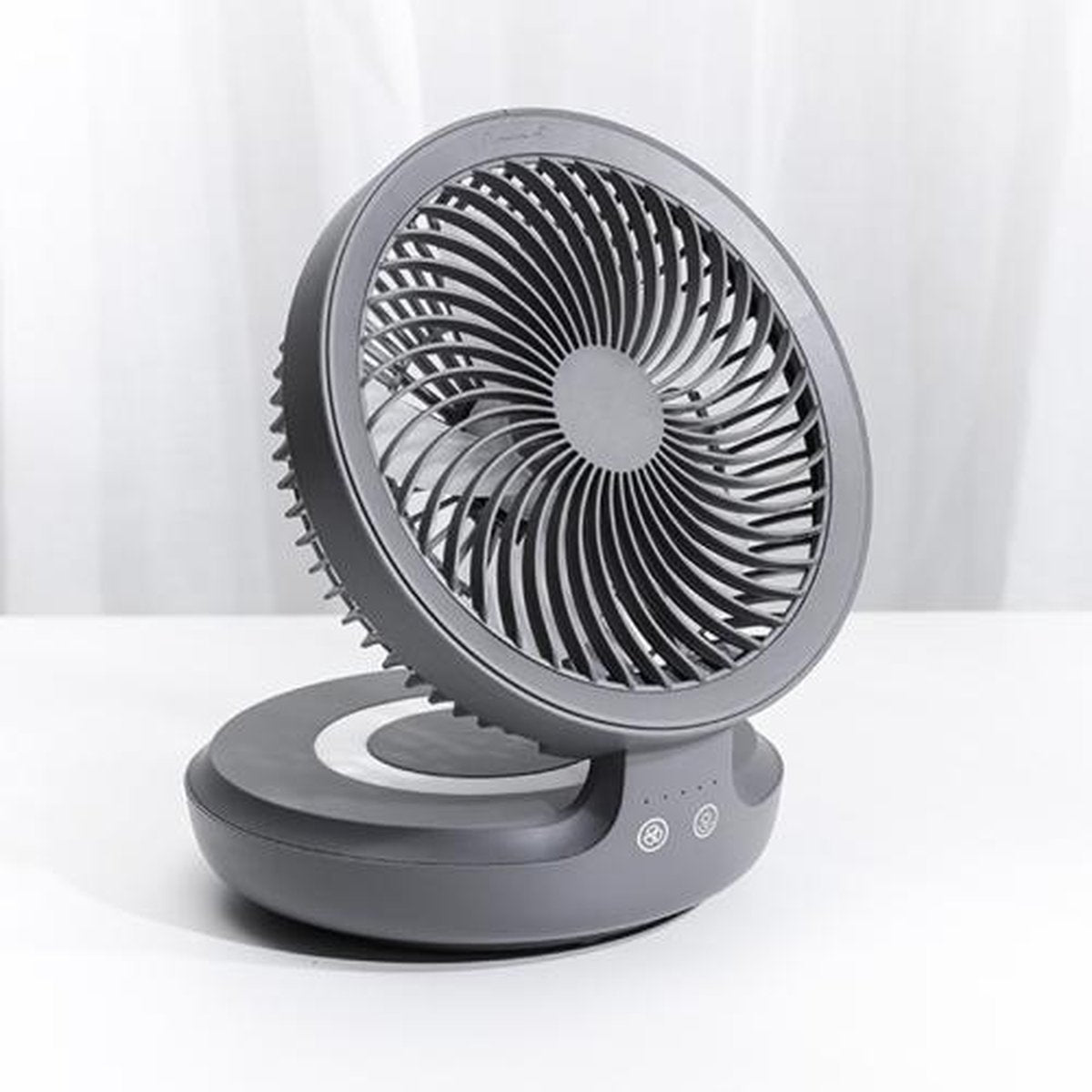 edon E808 Opvouwbare USB-oplader Draadloze hangende luchtcirculatie Elektrische ventilator (grijs)