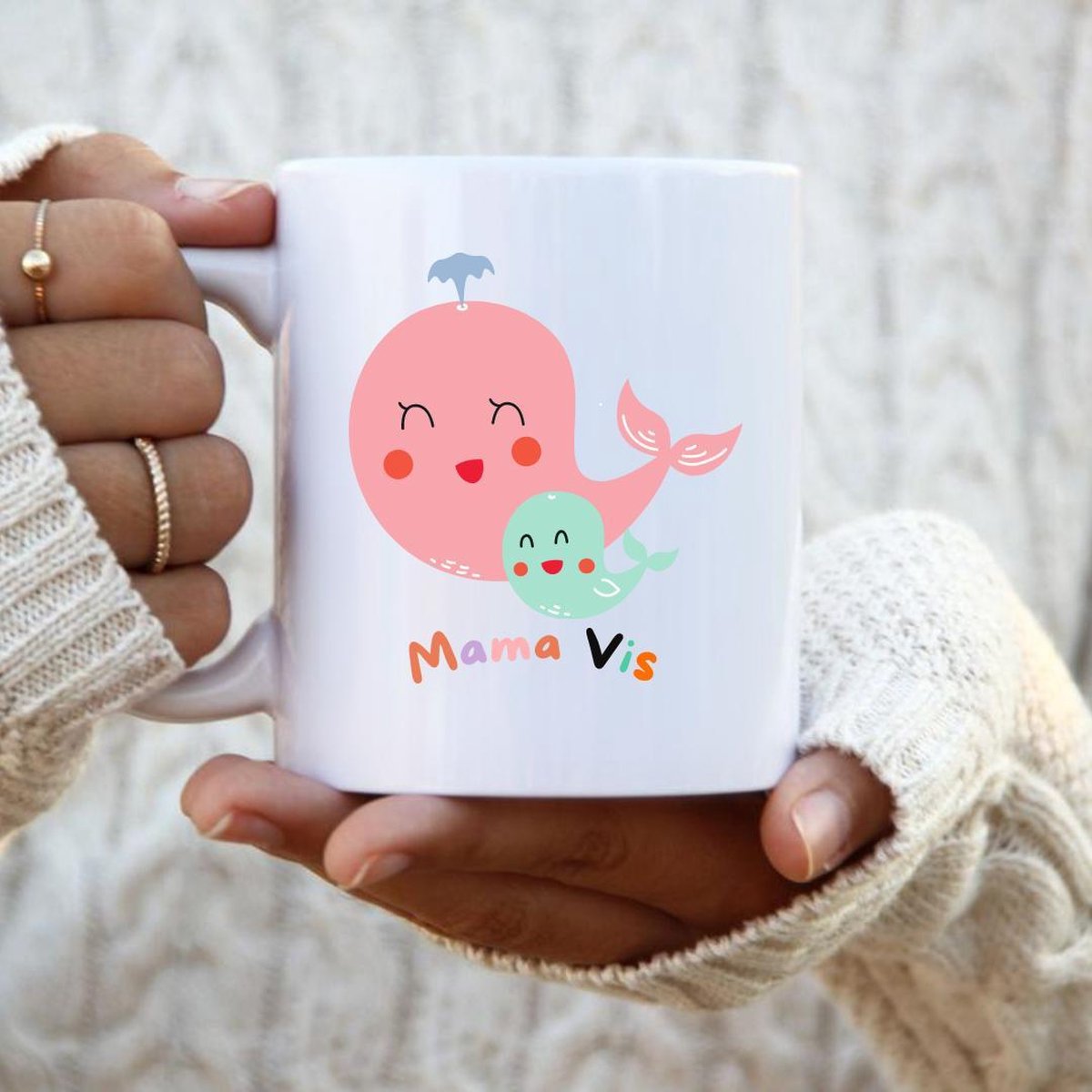 Prikky- Mok- Mama Vis -Best Mom Ever- Cadeautje voor Mama