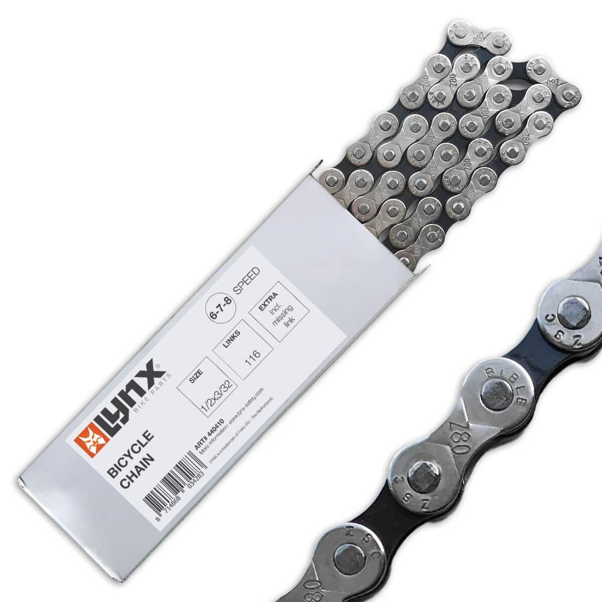Lynx Ketting 1/2 X 3/32 6/7/8 Speed 116 Schakels Staal Zwart